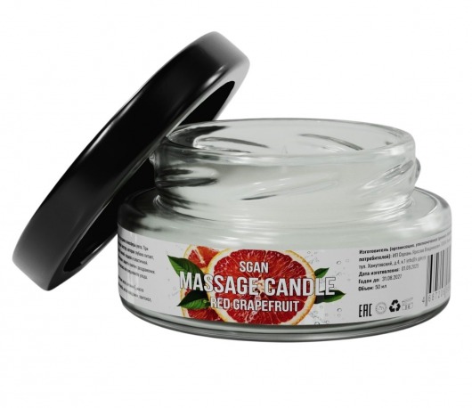 Массажная свеча «Красный грейпфрут» - 50 мл. - SGAN - купить с доставкой в Сургуте
