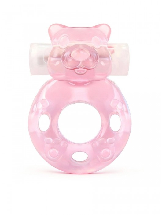 Розовое эрекционное виброкольцо в форме мишки - 1137 - в Сургуте купить с доставкой