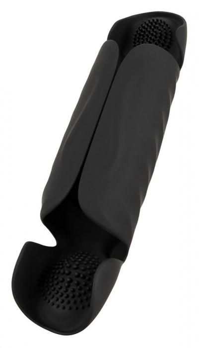 Черный вибромастурбатор с трехточечной стимуляцией Penis Trainer with 3 Point Stimulation - Orion - в Сургуте купить с доставкой