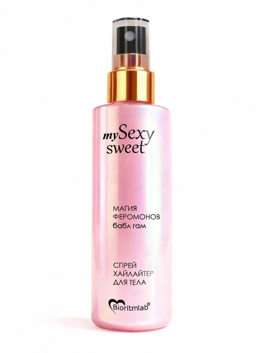 Спрей хайлайтер для тела Sexy Sweet с ароматом бабл-гам, шиммером и феромонами - 200 мл. -  - Магазин феромонов в Сургуте