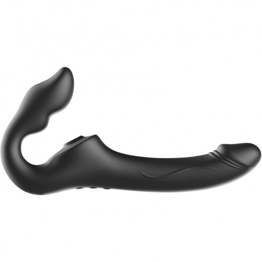 Черный безремневой страпон с 3 моторами - Ibiza - купить с доставкой в Сургуте