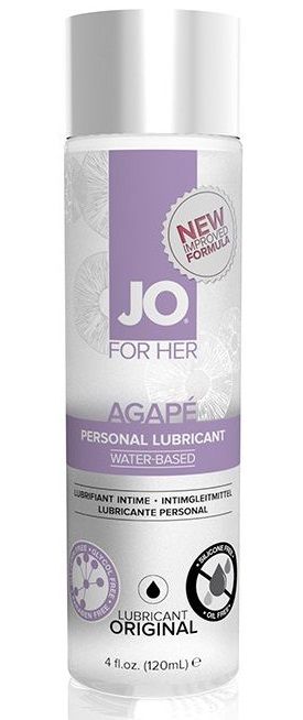 Женский лубрикант на водной основе JO AGAPE LUBRICANT ORIGINAL - 120 мл. - System JO - купить с доставкой в Сургуте