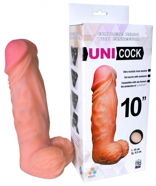 Фаллическая насадка Харнесс UNICOCK 10  - 25 см. - LOVETOY (А-Полимер) - купить с доставкой в Сургуте