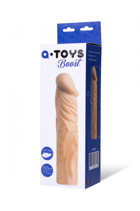 Насадка с ярко выраженной головкой и рельефным стволом - 19 см. - A-toys - в Сургуте купить с доставкой