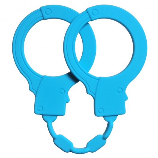 Голубые силиконовые наручники Stretchy Cuffs Turquoise - Lola Games - купить с доставкой в Сургуте