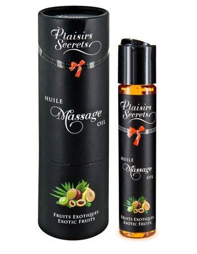 Массажное масло с ароматом экзотических фруктов Huile de Massage Gourmande Fruits Exotiques - 59 мл. - Plaisir Secret - купить с доставкой в Сургуте