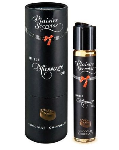 Массажное масло с ароматом шоколада Huile de Massage Gourmande Chocolat - 59 мл. - Plaisir Secret - купить с доставкой в Сургуте