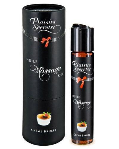 Массажное масло с ароматом крем брюле Huile de Massage Gourmande Creme Brulée - 59 мл. - Plaisir Secret - купить с доставкой в Сургуте