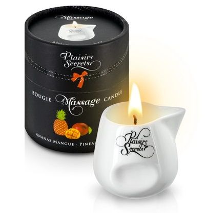 Массажная свеча с ароматом манго и ананаса Bougie de Massage Ananas Mangue - 80 мл. - Plaisir Secret - купить с доставкой в Сургуте