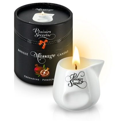 Массажная свеча с ароматом граната Bougie de Massage Gourmande Grenadine - 80 мл. - Plaisir Secret - купить с доставкой в Сургуте