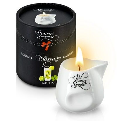 Массажная свеча с ароматом мохито Bougie de Massage Mojito - 80 мл. - Plaisir Secret - купить с доставкой в Сургуте