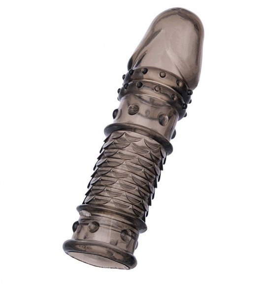 Дымчатая закрытая насадка ToyFa XLover с чешуйками и пупырышками - 13,5 см. - ToyFa - в Сургуте купить с доставкой