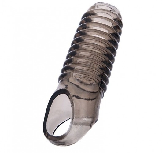 Дымчатая насадка с рёбрышками и подхватом мошонки ToyFa XLover - 12,5 см. - ToyFa - в Сургуте купить с доставкой