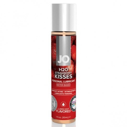 Смазка с ароматом клубники JO Flavored Strawberry Kiss - 30 мл. - System JO - купить с доставкой в Сургуте