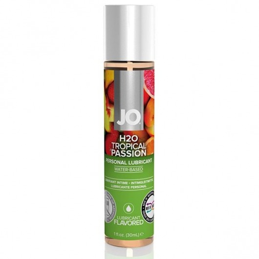 Смазка с ароматом тропических фруктов JO Flavored Tropical Passion - 30 мл. - System JO - купить с доставкой в Сургуте
