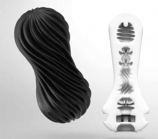 Мастурбатор FLEX Rocky Black с плотным рельефом - Tenga - в Сургуте купить с доставкой