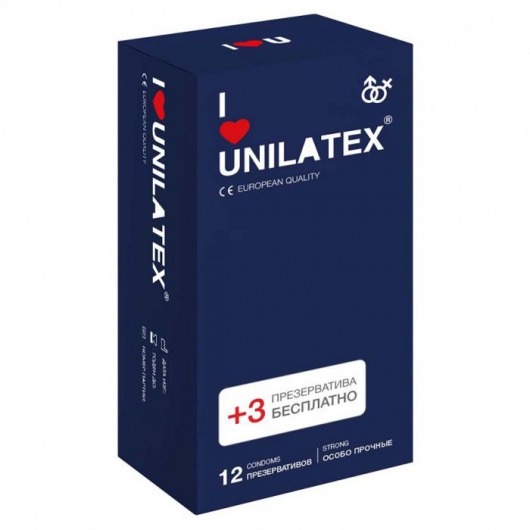 Ультрапрочные презервативы Unilatex Extra Strong - 12 шт. + 3 шт. в подарок - Unilatex - купить с доставкой в Сургуте