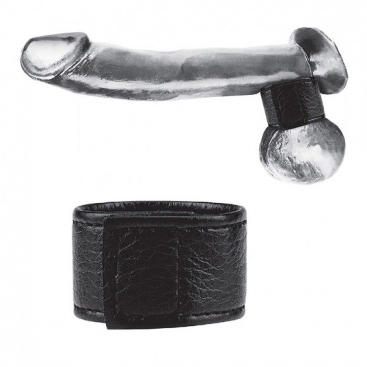 Чёрная утяжка на мошонку 1  Velcro Ball Stretcher - BlueLine - купить с доставкой в Сургуте