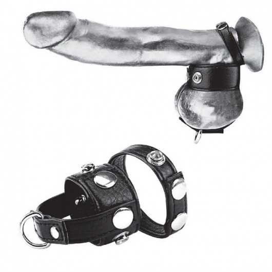 Утяжка для мошонки и пениса Cock Ring With 1  Ball Stretcher And Optional Weight Ring - BlueLine - купить с доставкой в Сургуте