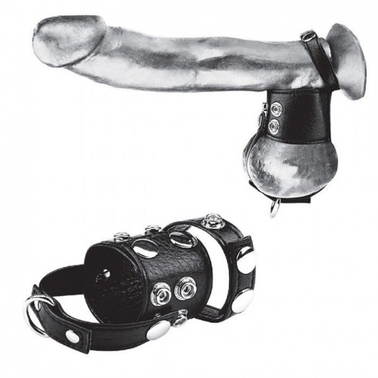 Утяжка на пенис и мошонку Cock Ring With 1.5  Ball Stretcher And Optional Weight Ring - BlueLine - купить с доставкой в Сургуте