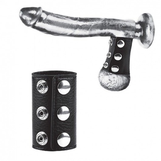 Чёрная утяжка на кнопках 100% PVC STRAP WITH METAL SNAP - BlueLine - купить с доставкой в Сургуте