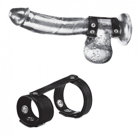 Утяжка на пенис с клёпками Duo Snap Cock And Ball Ring - BlueLine - купить с доставкой в Сургуте
