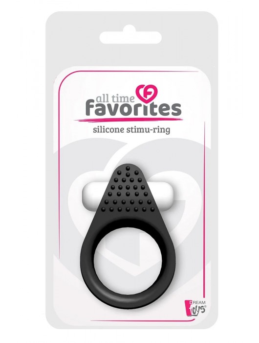 Чёрное эрекционное кольцо LIT-UP SILICONE STIMU RING 1 BLACK - Dream Toys - в Сургуте купить с доставкой
