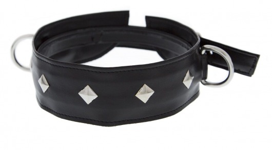 Полиуретановый ошейник с пуклями и D-кольцами Collar with Studs - Blush Novelties - купить с доставкой в Сургуте