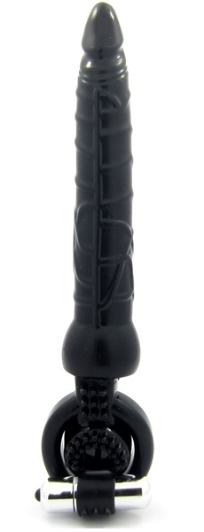 Черная вибронасадка с анальным стимулятором - ToyFa - в Сургуте купить с доставкой