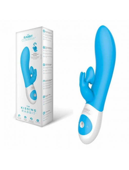 Голубой вибратор The Kissing Rabbit - The Rabbit Company