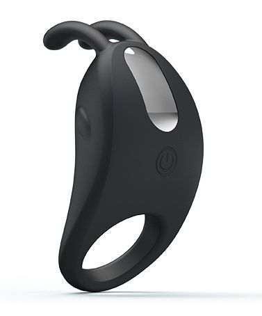 Чёрное эрекционное кольцо с вибрацией Rabbit Vibrator - Baile - в Сургуте купить с доставкой