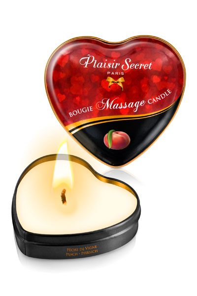 Массажная свеча с ароматом персика Bougie Massage Candle - 35 мл. - Plaisir Secret - купить с доставкой в Сургуте