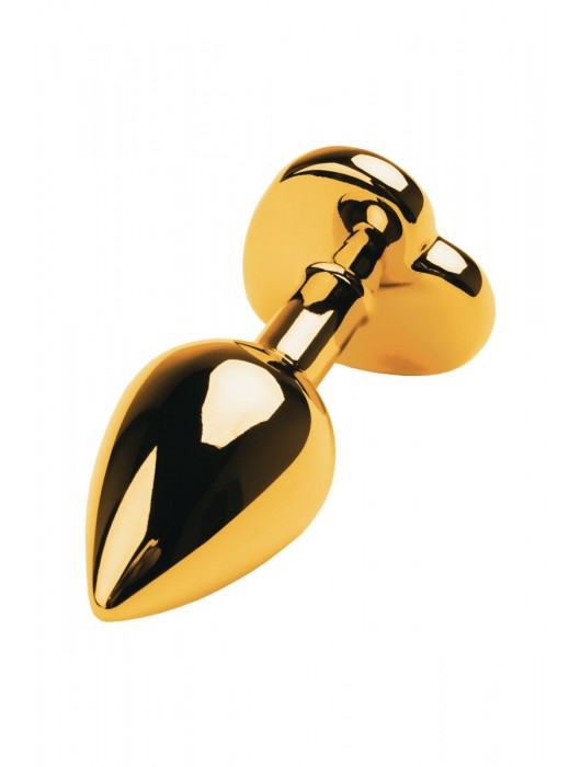 Золотистая анальная пробка с кристаллом-сердцем - 7,5 см. - ToyFa - купить с доставкой в Сургуте