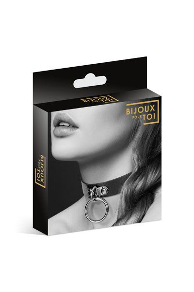 Узенький ошейник из полиуретана с кольцом - Bijoux Pour Toi - купить с доставкой в Сургуте