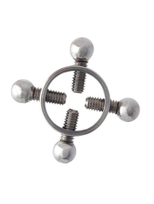 Серебристые зажимы для сосков на винтах - ToyFa - купить с доставкой в Сургуте