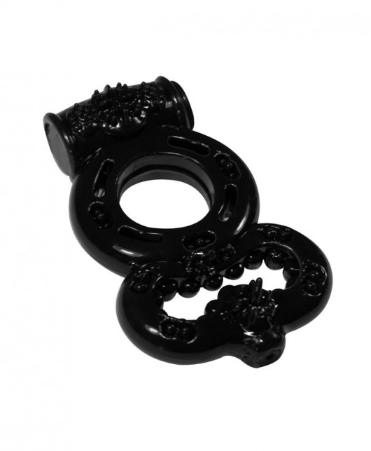 Чёрное эрекционное кольцо Rings Treadle с подхватом - Lola Games - в Сургуте купить с доставкой