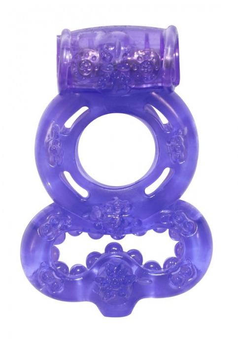 Фиолетовое эрекционное кольцо Rings Treadle с подхватом - Lola Games - в Сургуте купить с доставкой