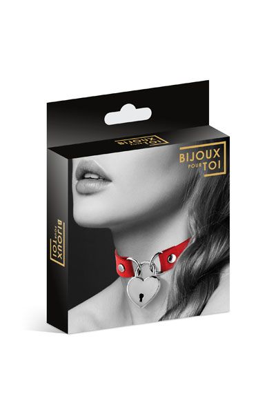Красный чокер с замком в форме сердца - Bijoux Pour Toi - купить с доставкой в Сургуте