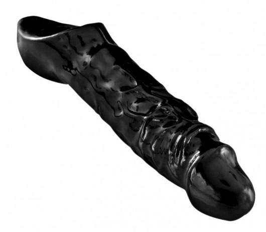 Чёрная увеличивающая насадка на член Mamba Cock Sheath Packaged - 16,5 см. - XR Brands - в Сургуте купить с доставкой