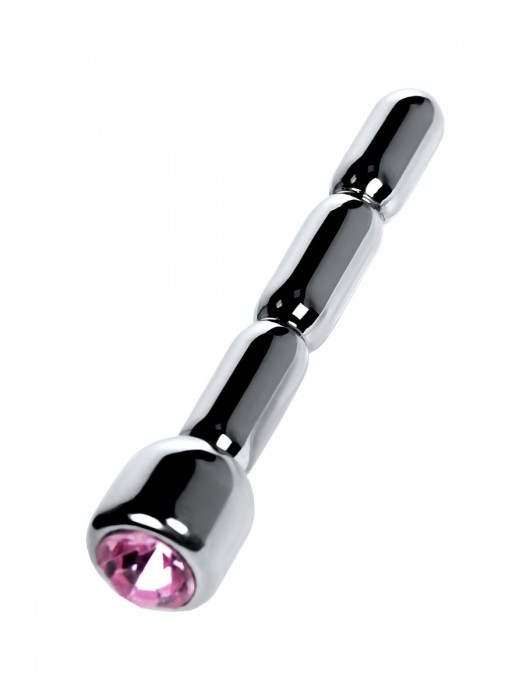Серебристый уретральный плаг со стразом - 7 см. - ToyFa - купить с доставкой в Сургуте