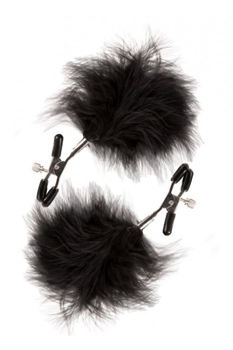 Зажимы для сосков с пухом FEATHERED NIPPLE CLAMPS - Blush Novelties - купить с доставкой в Сургуте