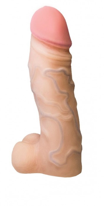 Реалистичная насадка с мошонкой REAL Standard - 15,5 см. - LOVETOY (А-Полимер) - купить с доставкой в Сургуте