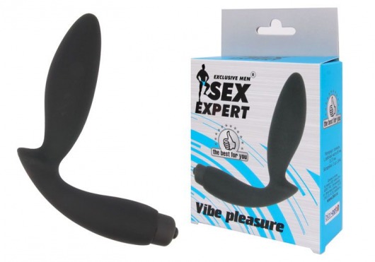 Чёрный вибростимулятор простаты Sex Expert Vibe Pleasure - Sex Expert - в Сургуте купить с доставкой