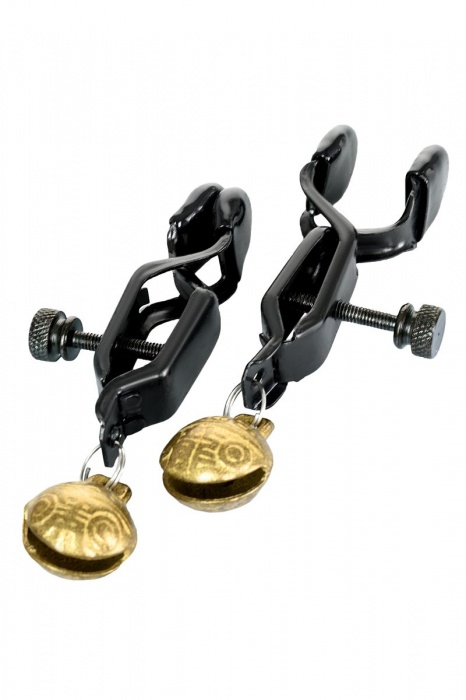 Черно-золотистые зажимы для сосков TOYFA Theatre - ToyFa - купить с доставкой в Сургуте