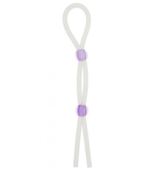 Прозрачное эрекционное кольцо-лассо SILICONE LASSO COCK RING DUAL BEADS - NMC - в Сургуте купить с доставкой