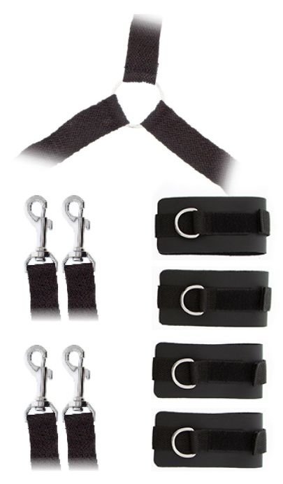 Комплект наручников и поножей LUXURIOUS BED RESTRAINT CUFF SET - Blush Novelties - купить с доставкой в Сургуте