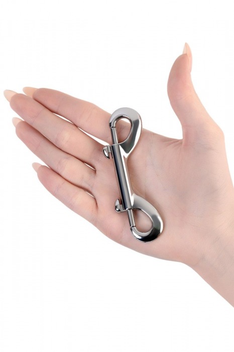 Серебристый двухсторонний карабин TOYFA Metal - ToyFa - купить с доставкой в Сургуте