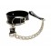 Черный ошейник с поводком из эко-кожи - БДСМ Арсенал - купить с доставкой в Сургуте