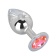 Большой стальной плаг с розовым кристаллом Pink Bubble Gum - 9,5 см. - Erotic Fantasy - купить с доставкой в Сургуте