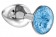 Малая серебристая анальная пробка Diamond Light blue Sparkle Small с голубым кристаллом - 7 см. - Lola Games - купить с доставкой в Сургуте